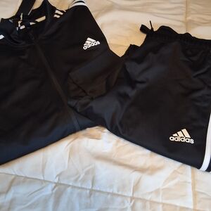 Adidas Black Tracksuit with White Accents